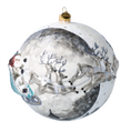 Load image into Gallery viewer, Silver Midnight Sleigh Premium christmas glass ornament 2020-546
