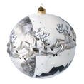 Load image into Gallery viewer, Silver Midnight Sleigh Premium christmas glass ornament 2020-546
