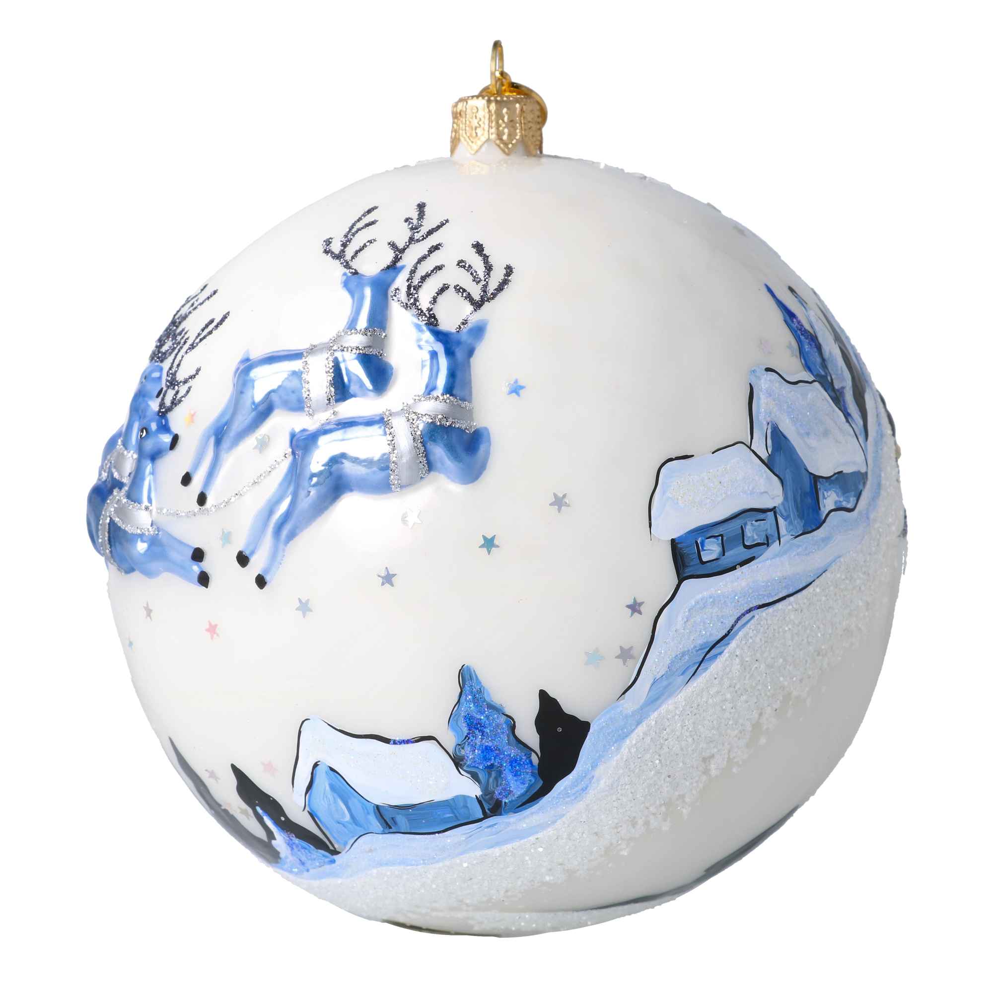 Alabaster Midnight Passage | Hand-Painted Glass Ornament | Blubom 2020-547