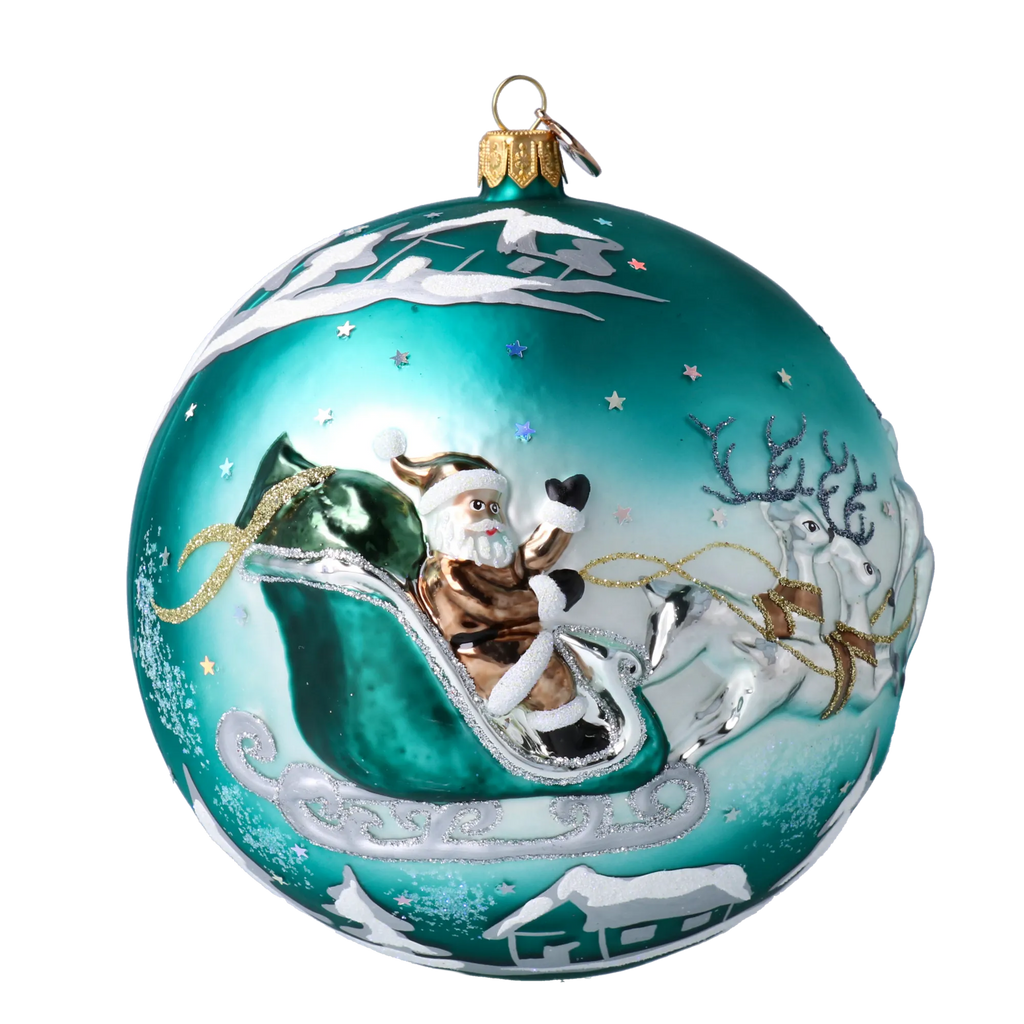 Emerald Midnight Voyage | Hand-Painted Glass Ornament | Blubom 2020-548