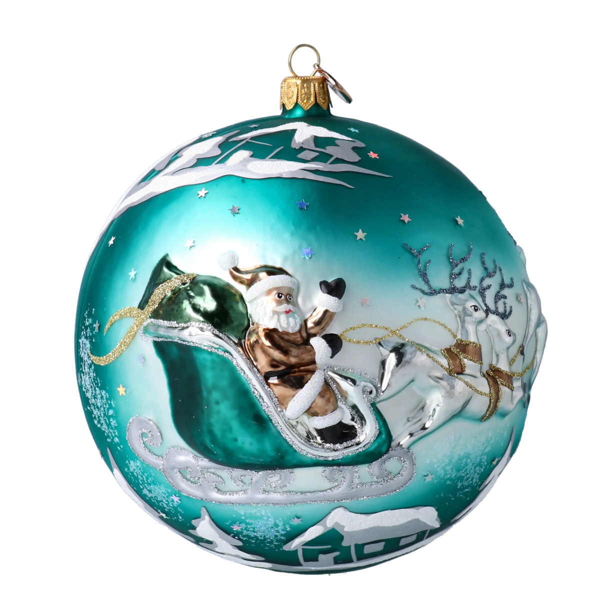 Emerald Midnight Voyage | Hand-Painted Glass Ornament | Blubom 2020-548