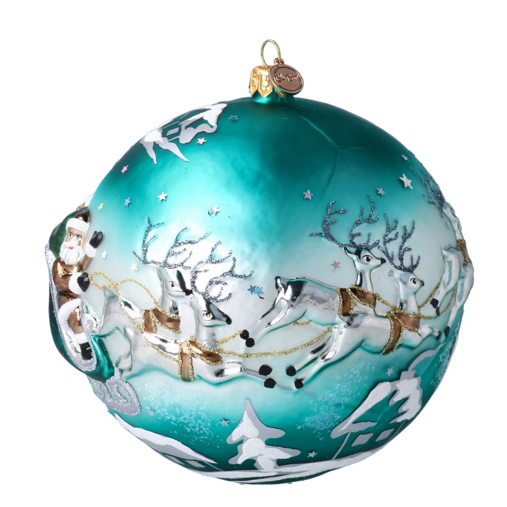 Emerald Midnight Voyage | Hand-Painted Glass Ornament | Blubom 2020-548
