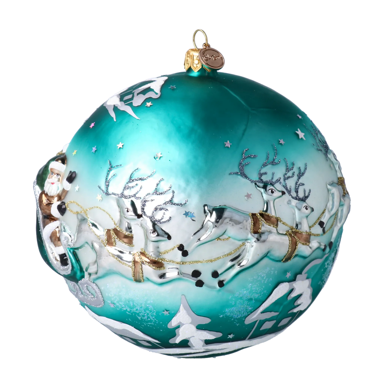 Emerald Midnight Voyage | Hand-Painted Glass Ornament | Blubom 2020-548