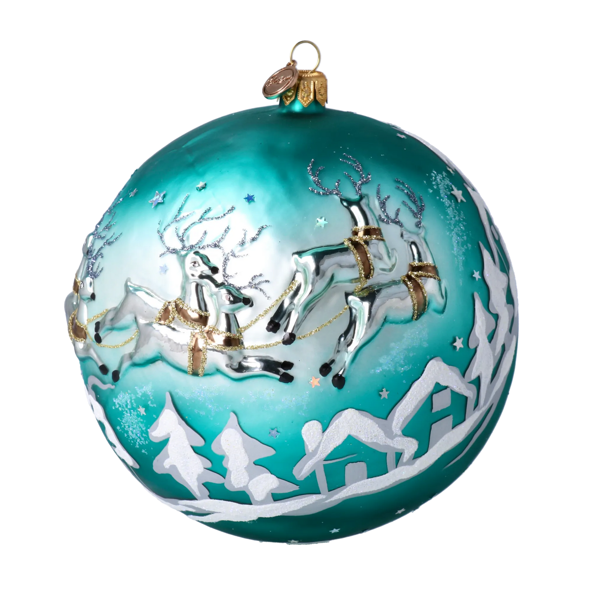 Emerald Midnight Voyage | Hand-Painted Glass Ornament | Blubom 2020-548