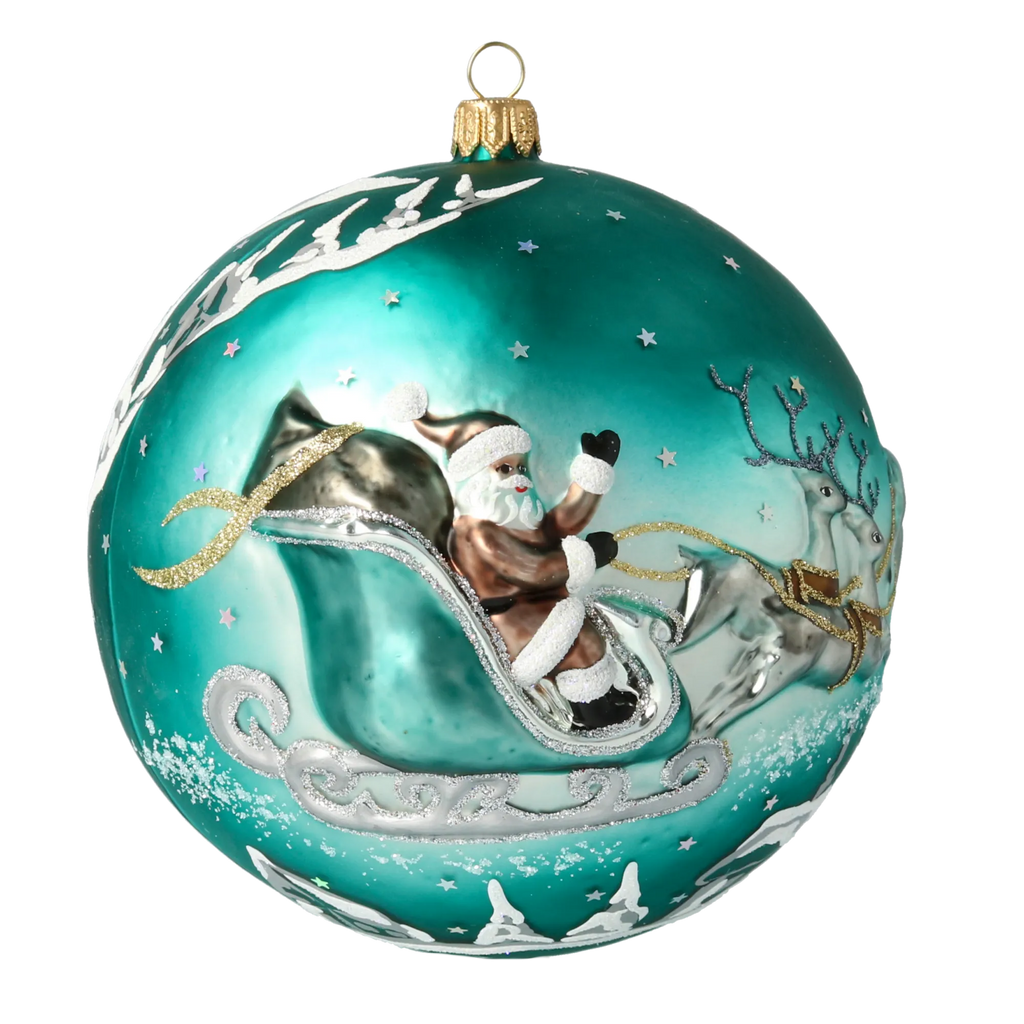 Emerald Midnight Voyage | Hand-Painted Glass Ornament | Blubom 2020-548