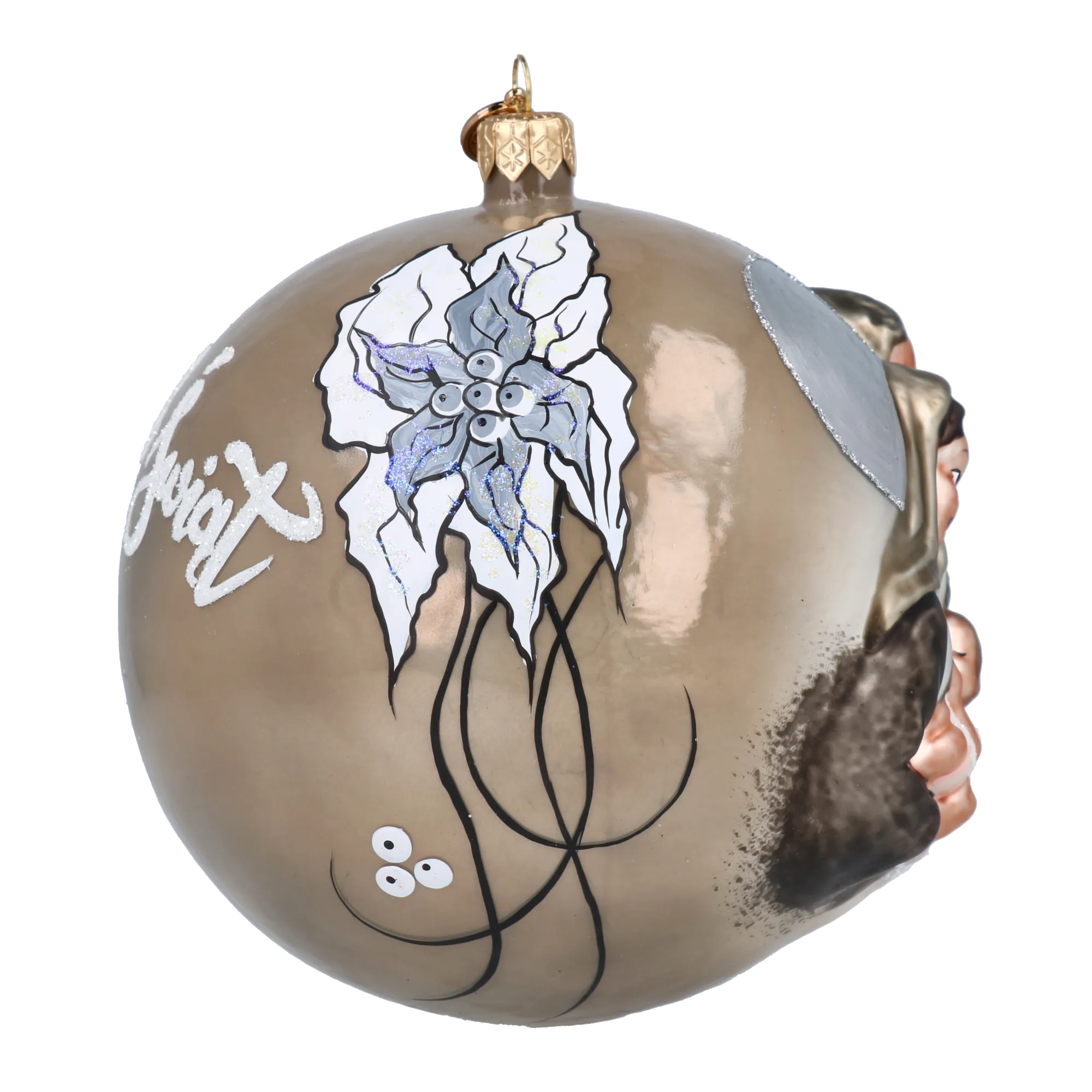Champagne Reverence | Hand-Painted Glass Ornament | Blubom 2020-561
