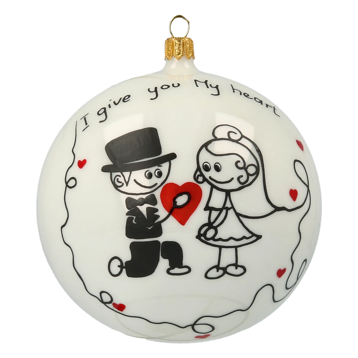 Alabaster Vow | Hand-Painted Glass Ornament | Blubom 2020-580