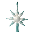 Load image into Gallery viewer, White and Turquoise Christmas Tree Star. Handmade Glass Christmas ornament. 2020-651
