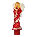 Crimson Clarion Herald | Hand-Painted Glass Ornament | Blubom 2020-684