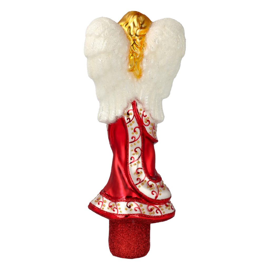 Crimson Clarion Herald | Hand-Painted Glass Ornament | Blubom 2020-684