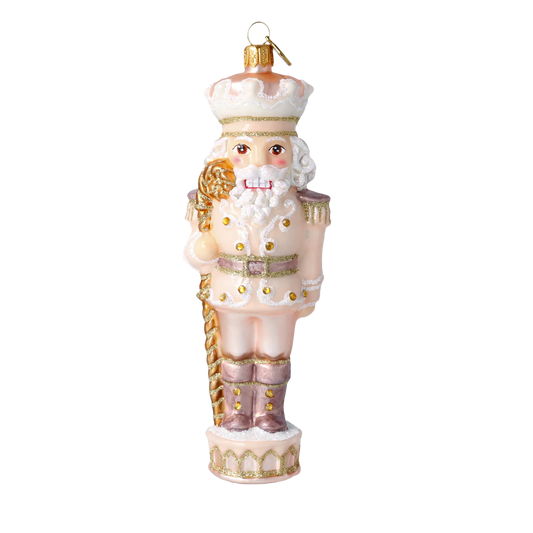 Pink Candy Nutcracker. Handmade Glass Christmas ornament. 2020-697