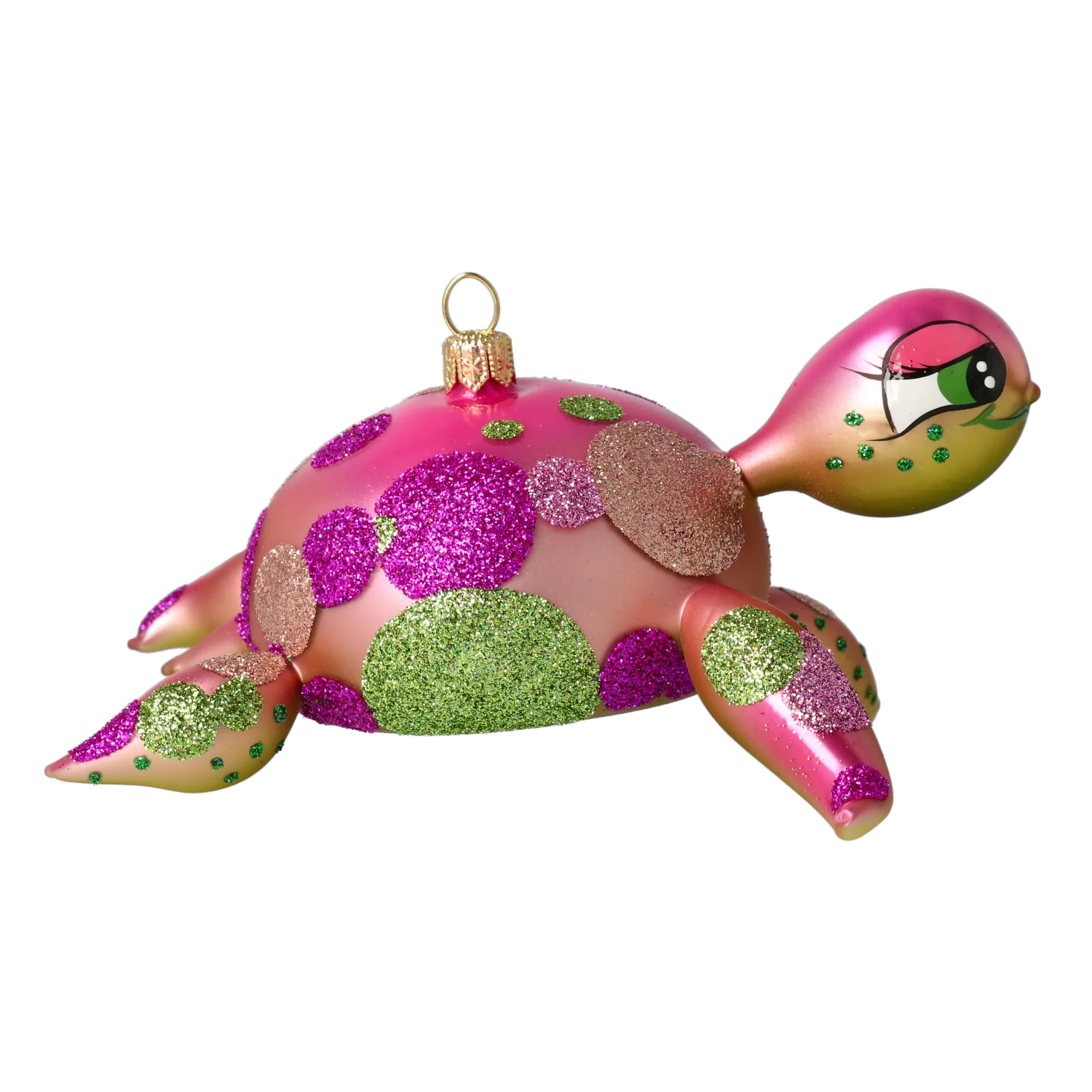 Turtle-Friend from the Ocean. Handmade Glass Christmas ornament. 2021-001