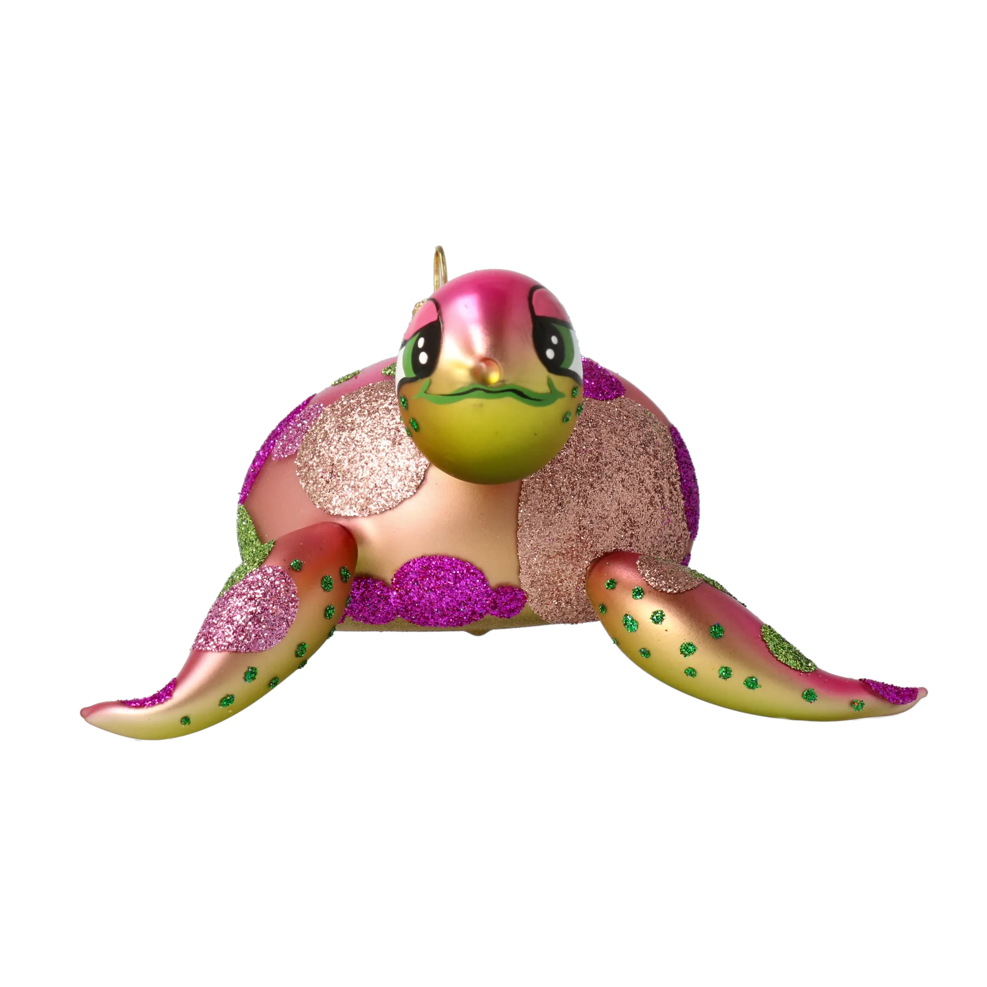 Turtle-Friend from the Ocean. Handmade Glass Christmas ornament. 2021-001