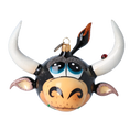Load image into Gallery viewer, Happy Bull. Handmade Glass Christmas ornament. 2021-007
