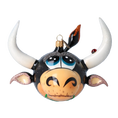 Load image into Gallery viewer, Happy Bull. Handmade Glass Christmas ornament. 2021-007

