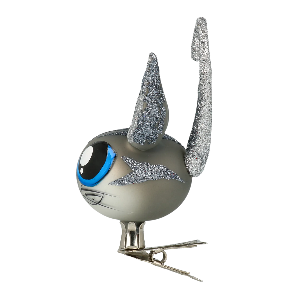 Inquisitive Azure Prowler | Hand-Painted Glass Ornament | Blubom 2021-009