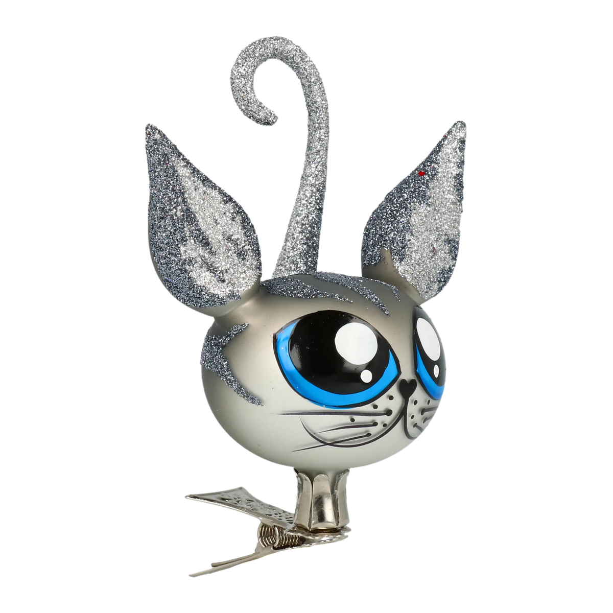 Inquisitive Azure Prowler | Hand-Painted Glass Ornament | Blubom 2021-009
