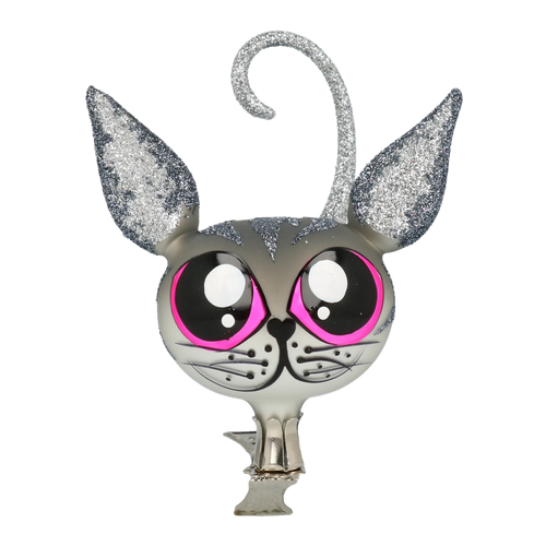 Curious Sterling Prowler | Hand-Painted Glass Ornament | Blubom 2021-011