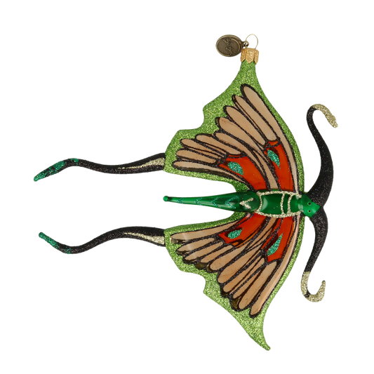 Butterfly Summer Winged Gardener. Handmade Glass Christmas ornament. 2021-017