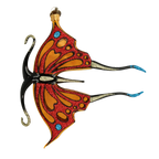 Amber Tailed Sovereign | Hand-Painted Glass Ornament | Blubom 2021-019