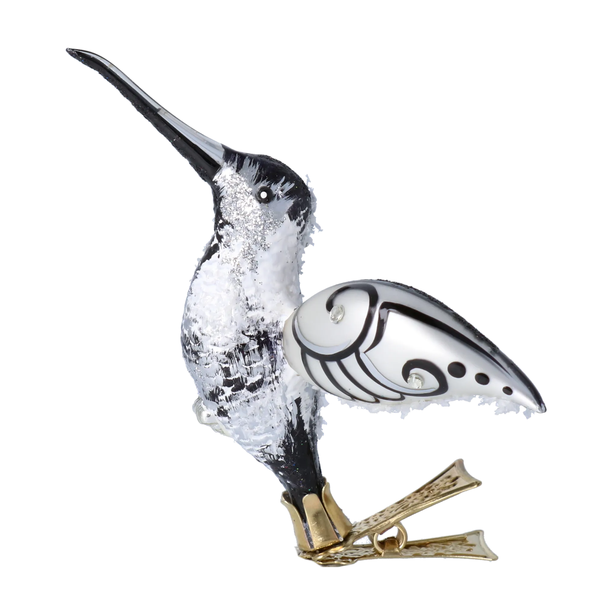 Hovering Hummingbird in Ink & Pearl