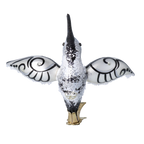 Hummingbird of Midnight Frost | Hand-Painted Glass Ornament | Blubom 2021-027