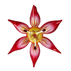 Sovereign Crimson Radiance | Hand-Painted Glass Ornament | Blubom 2021-031