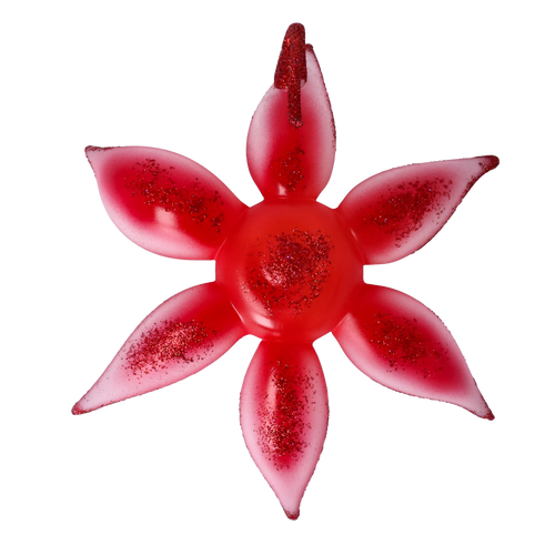 Sovereign Crimson Radiance | Hand-Painted Glass Ornament | Blubom 2021-031