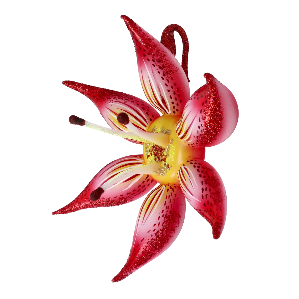 Sovereign Crimson Radiance | Hand-Painted Glass Ornament | Blubom 2021-031