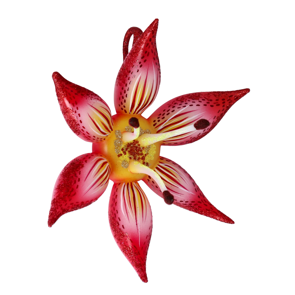 Sovereign Crimson Radiance | Hand-Painted Glass Ornament | Blubom 2021-031