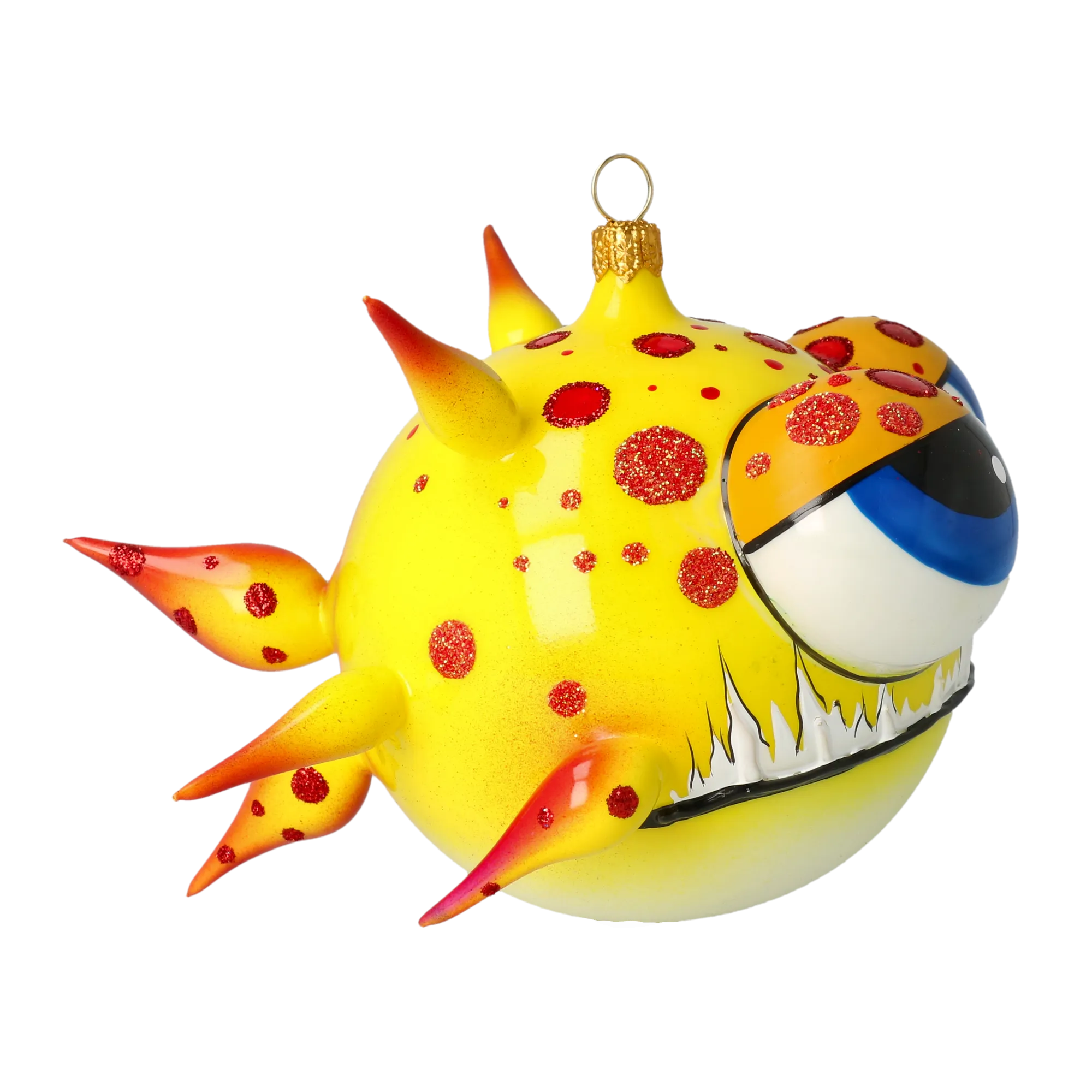 Spiny fish. Handmade Glass Christmas ornament. 2021-035