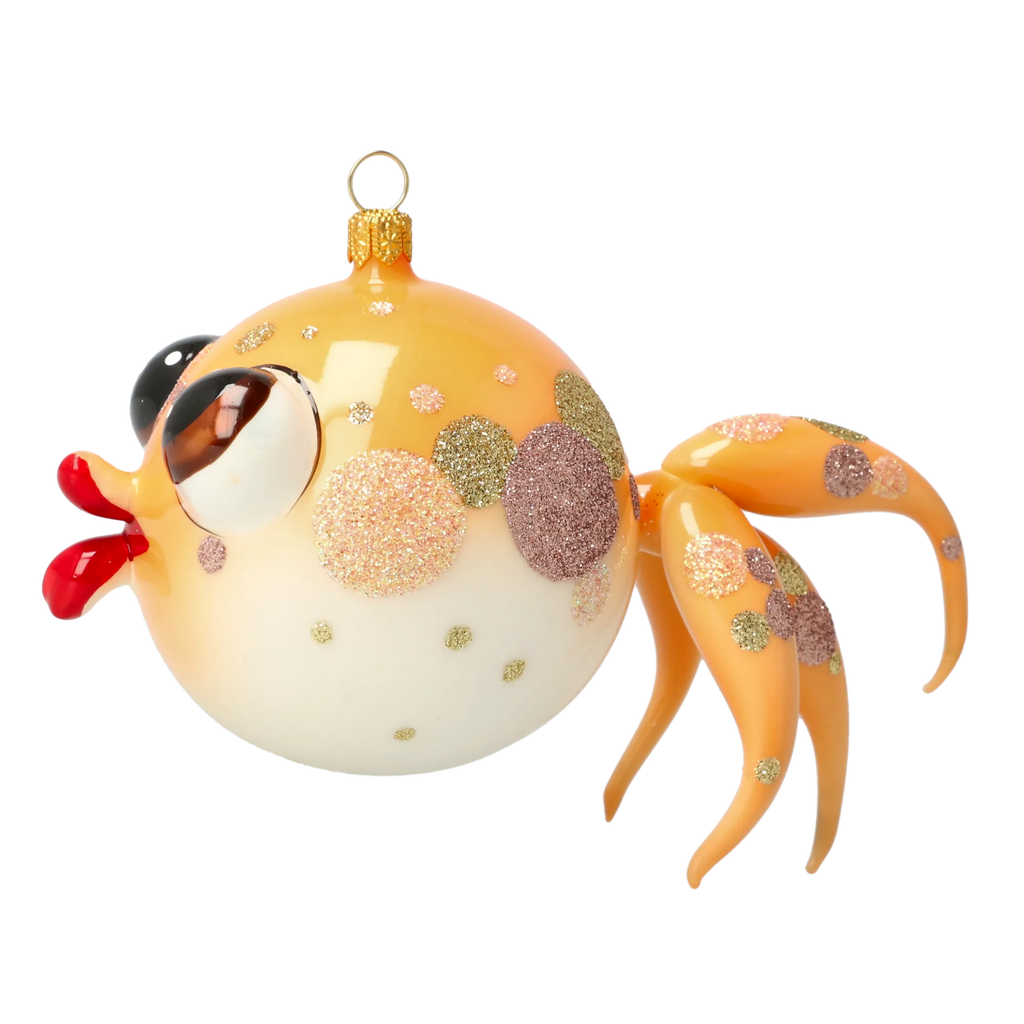 Bold Amber Sovereign | Hand-Painted Glass Ornament | Blubom 2021-036
