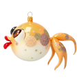 Load image into Gallery viewer, Gold fish Sparkling Bubblefish Handmade Glass Christmas ornament. 2021-036
