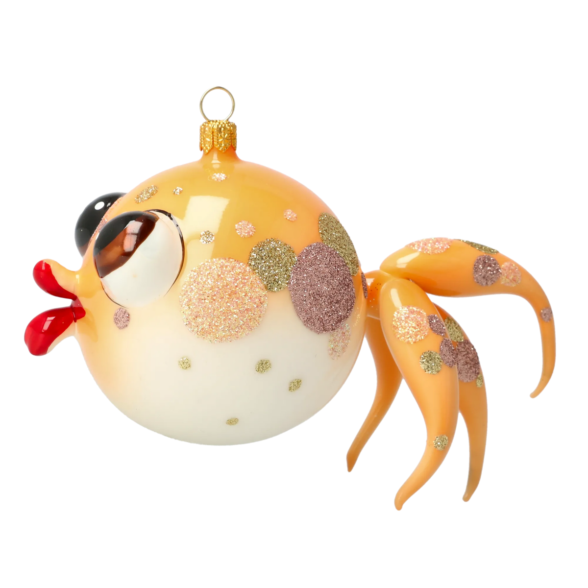 Bold Amber Sovereign | Hand-Painted Glass Ornament | Blubom 2021-036