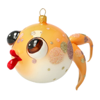 Bold Amber Sovereign | Hand-Painted Glass Ornament | Blubom 2021-036