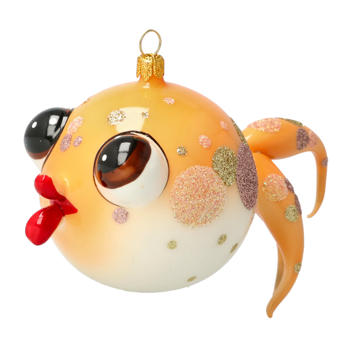 Bold Amber Sovereign | Hand-Painted Glass Ornament | Blubom 2021-036