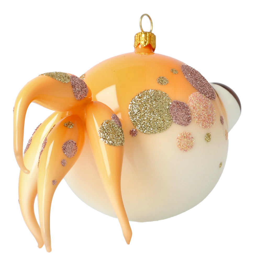 Bold Amber Sovereign | Hand-Painted Glass Ornament | Blubom 2021-036