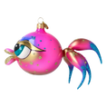 Load image into Gallery viewer, Pink veil fish. Handmade Glass Christmas ornament. 2021-037
