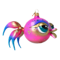 Load image into Gallery viewer, Pink veil fish. Handmade Glass Christmas ornament. 2021-037
