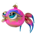 Load image into Gallery viewer, Pink veil fish. Handmade Glass Christmas ornament. 2021-037
