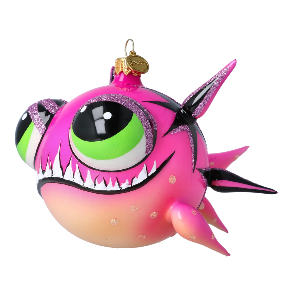 Audacious Magenta Marauder | Hand-Painted Glass Ornament | Blubom 2021-038