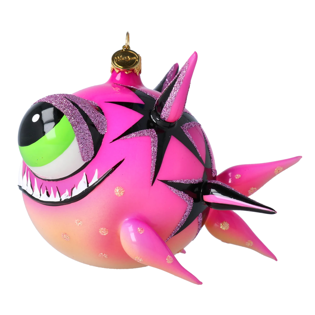 Audacious Magenta Marauder | Hand-Painted Glass Ornament | Blubom 2021-038