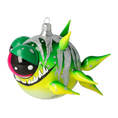 Load image into Gallery viewer, Green spiny fish. Handmade Glass Christmas ornament. 2021-039
