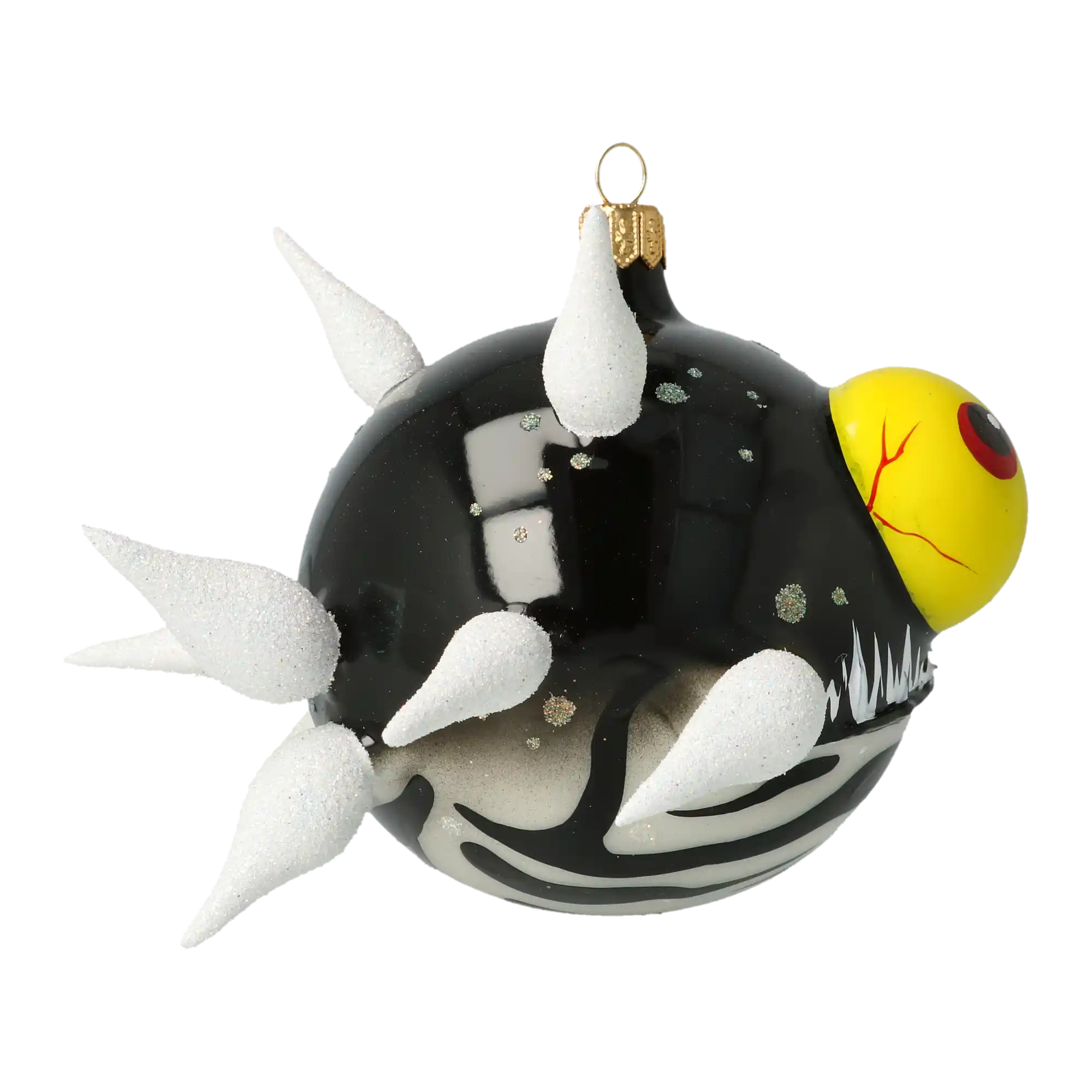 Deep Sea Menace Fish Handmade Glass Christmas ornament.