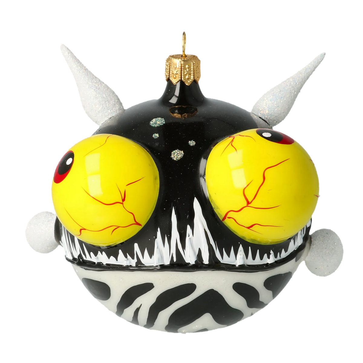 Fevered Midnight Sentinel | Hand-Painted Glass Ornament | Blubom 2021-040