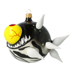 Fevered Midnight Sentinel | Hand-Painted Glass Ornament | Blubom 2021-040