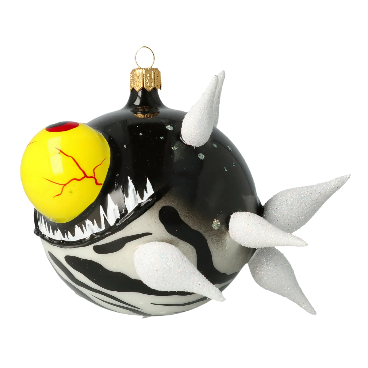 Fevered Midnight Sentinel | Hand-Painted Glass Ornament | Blubom 2021-040