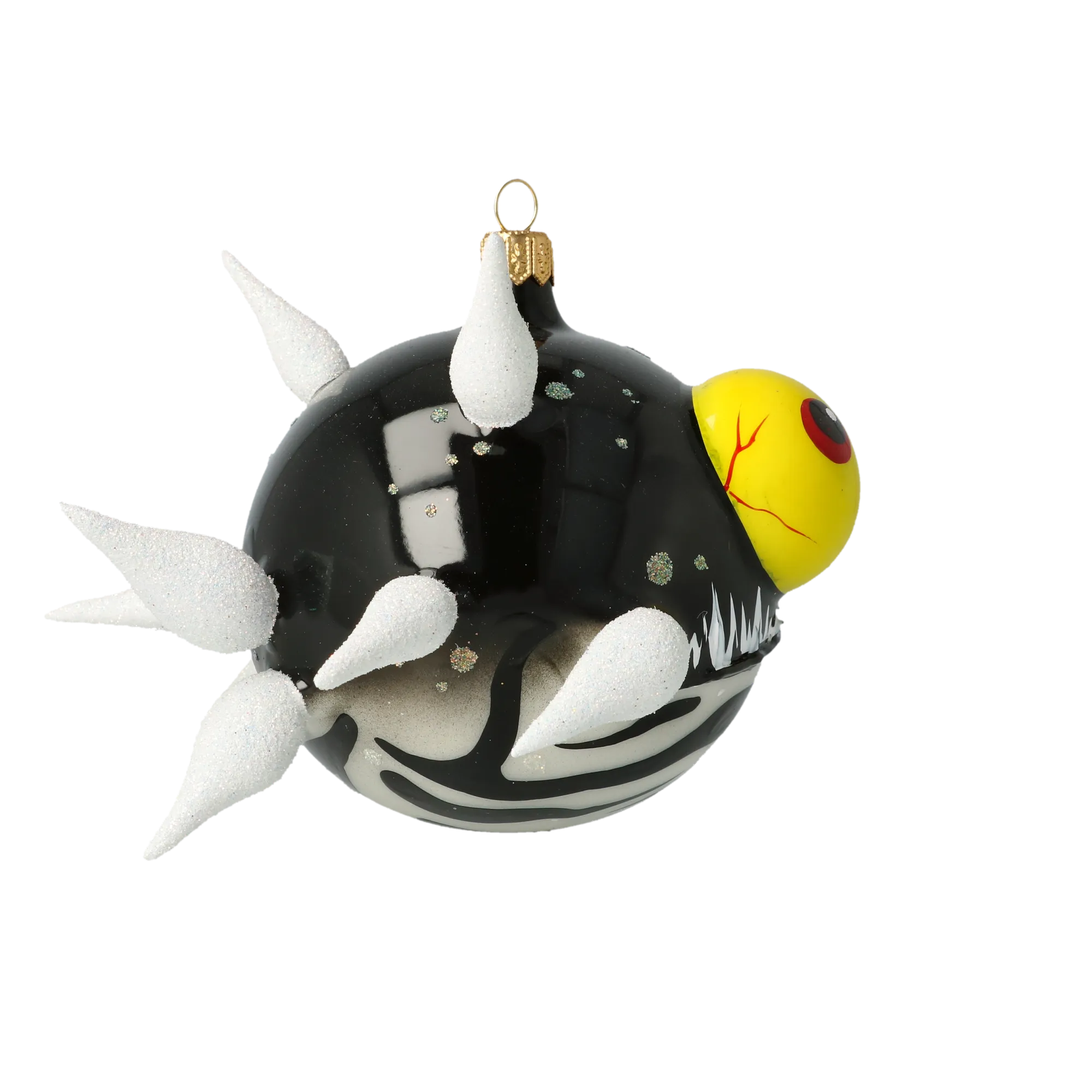 Deep Sea Menace Fish Handmade Glass Christmas ornament. 2021-040