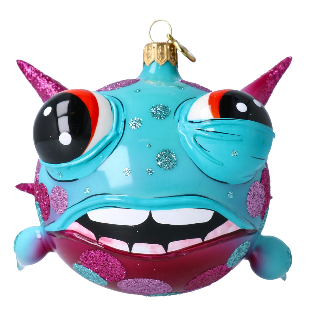 Dazed Lagoon Sentry | Hand-Painted Glass Ornament | Blubom 2021-044