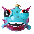 Dazed Lagoon Sentry | Hand-Painted Glass Ornament | Blubom 2021-044